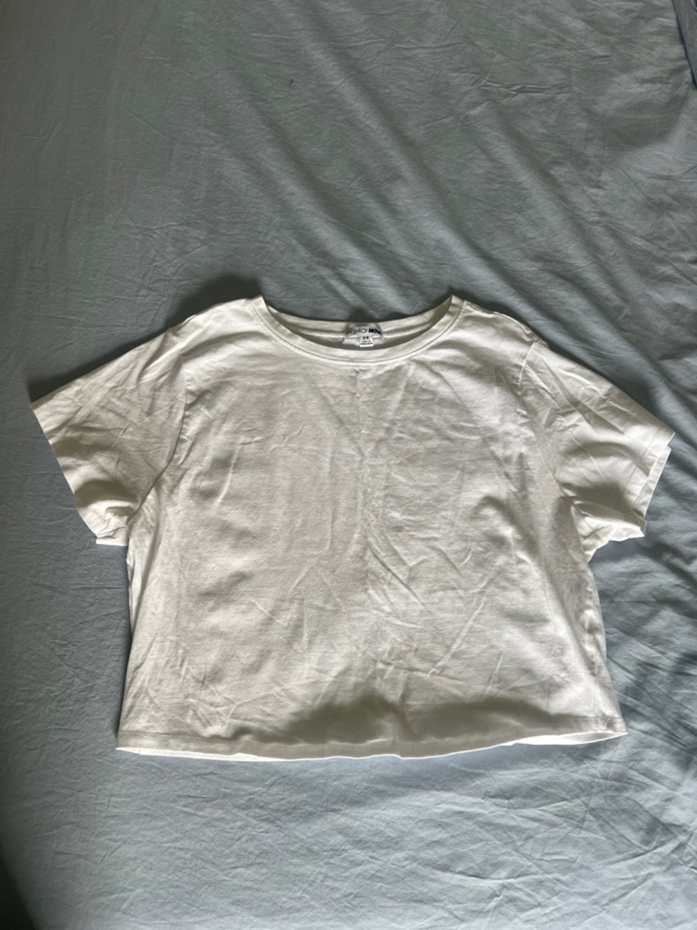 Cropped White Crewneck Tee